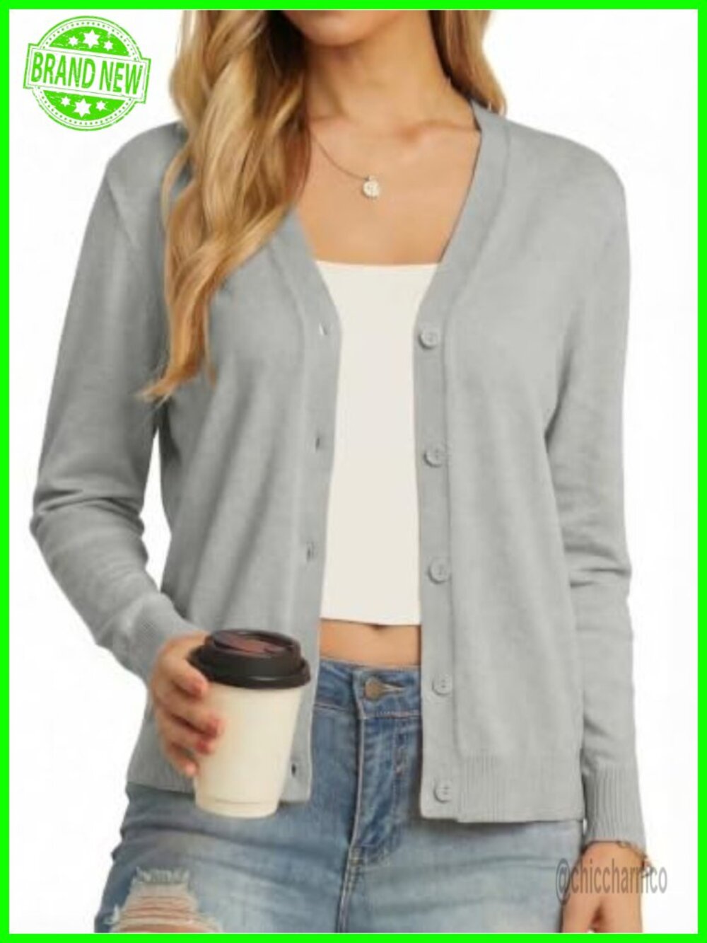 Lightweight Long Sleeve V-Neck Button Down Cardigan Sweater
